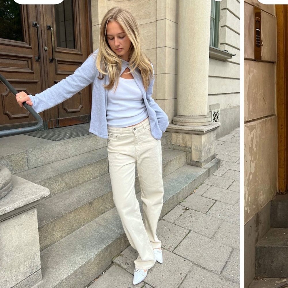 Djerf Avenue straight cream jeans